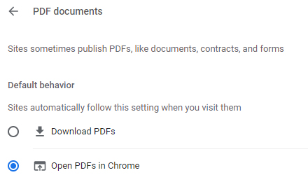 Open display PDF files automatically in Chrome