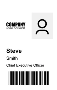 Basic Series identification cards with logo, name and barcode | #122386