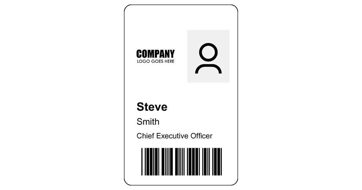 Basic Series identification cards with logo, name and barcode ID card