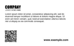 Basic Series 13 | Simple horizontal design with logo area, text block, QR code for Checkpoint, and website reference. #122783 Basic Series 13 | Simple horizontal design with logo area, text block, QR code for Checkpoint, and website reference. #122783