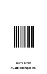 Basic Series 08 | Simple vertical design with a large barcode and minimal identification text for back-side use. #122350 Basic Series 08 | Simple vertical design with a large barcode and minimal identification text for back-side use. #122350