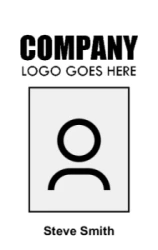 Basic Series 01 | Clean vertical badge design with a logo area and one customizable text field, ideal for fast setup. #122487