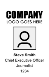 Basic Series 04 | Clean vertical badge design with a logo area and four customizable text fields, ideal for fast setup. #122490