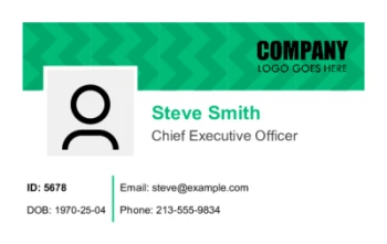 Classic ID card template with green waves vector background | #122416 Classic ID card template with green waves vector background | #122416