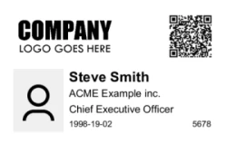 Employee ID Series 13 | Clean horizontal design with a logo area, photo ID, role details, and a QR code for quick reference or validation. #122500 Employee ID Series 13 | Clean horizontal design with a logo area, photo ID, role details, and a QR code for quick reference or validation. #122500
