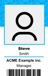 Employee ID Series 19 | Clean vertical design with photo area, name, organization, role, and barcode. #122410 Employee ID Series 19 | Clean vertical design with photo area, name, organization, role, and barcode. #122410