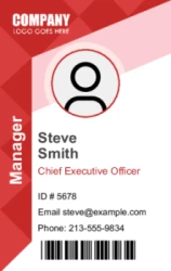 Employee ID Series 17 | Professional vertical design with photo, name, role, contact details, barcode, and color code background. #122422 Employee ID Series 17 | Professional vertical design with photo, name, role, contact details, barcode, and color code background. #122422
