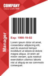 Employee ID Series 18 | Professional vertical design for back layout with role emphasis, barcode, expiry date, and text block. #122424 Employee ID Series 18 | Professional vertical design for back layout with role emphasis, barcode, expiry date, and text block. #122424