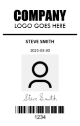 Employee ID Series 05 | Minimal vertical design with a centered photo, signature area, date field, and barcode for identification. #122465 Employee ID Series 05 | Minimal vertical design with a centered photo, signature area, date field, and barcode for identification. #122465