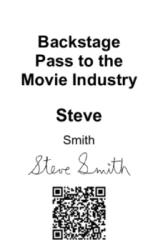 Event Series 05 | Professional vertical design with attendee name, signature, and QR code for Checkpoint access control. #122470