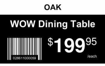 Great price tag for chain store with high contrast feature, product name, barcode and large price | #122370 Great price tag for chain store with high contrast feature, product name, barcode and large price | #122370