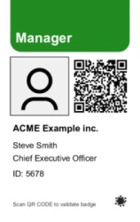 Healthcare Series 06 | Clean vertical design with photo area, color-coded role label, identity details, and Checkpoint QR. #122433 Healthcare Series 06 | Clean vertical design with photo area, color-coded role label, identity details, and Checkpoint QR. #122433