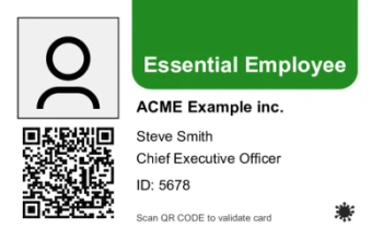 Horizontal Essential Employee Card | #122431 Horizontal Essential Employee Card | #122431