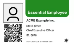 Horizontal COVID-19 Essential Employee Card | #122431