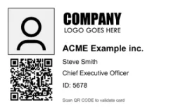 Horizontal Employee Card with QR Code | #122498