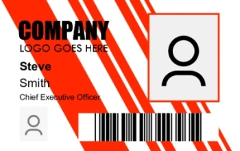 ID card or Business card with red stripes | #122341 ID card or Business card with red stripes | #122341