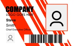 ID card or Business card with red stripes | #122341