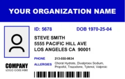 ID card with allergies information | #122856