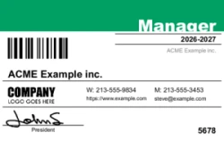 Membership Series 01 | Professional horizontal design with a role label, validity dates, barcode, signature area, and member details. #122343 Membership Series 01 | Professional horizontal design with a role label, validity dates, barcode, signature area, and member details. #122343