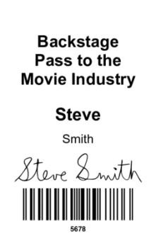 Minimalist portrait security tag with a large title, barcode, name, and signature panel | #122469 Minimalist portrait security tag with a large title, barcode, name, and signature panel | #122469