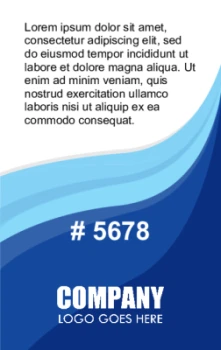 Modern blue wave background ID card with text block, logo and ID for template #122425 | #122426 Modern blue wave background ID card with text block, logo and ID for template #122425 | #122426
