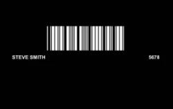 Retail Series 20 | Minimal horizontal design with barcode, customer name, and reference number for retail or inventory use. #122356