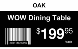 Retail Series 06 | Horizontal high-contrast price tag with product name, barcode, and large pricing for chain stores. #122370 Retail Series 06 | Horizontal high-contrast price tag with product name, barcode, and large pricing for chain stores. #122370