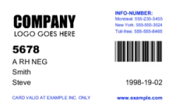 Membership card with many information to print | #122358 Membership card with many information to print | #122358