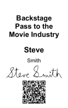 Security tag with a large title, QR code, name, and signature panel. | #122470 Security tag with a large title, QR code, name, and signature panel. | #122470