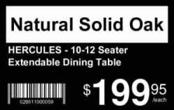 Sharp price tag with big high contrast feature, product name, barcode and large price | #122375 Sharp price tag with big high contrast feature, product name, barcode and large price | #122375