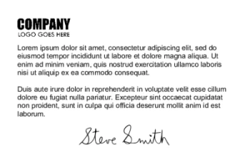 Simple landscape card design for backs with text block, signature panel, and logo | #122466 Simple landscape card design for backs with text block, signature panel, and logo | #122466