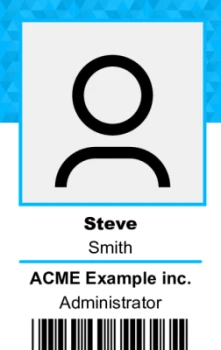 This is a simple and clean design for ID card with large picture, name, title and barcode | #122410 This is a simple and clean design for ID card with large picture, name, title and barcode | #122410