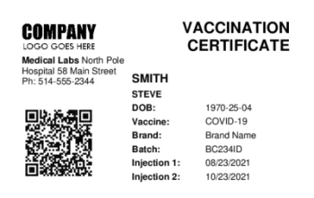 Vaccination Certificate | #122453 Vaccination Certificate | #122453