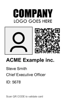 Vertical Employee Card with QR code | #122499