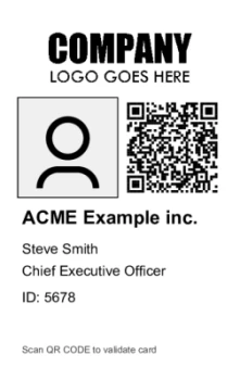 Vertical Employee Card with QR code | #122499 Vertical Employee Card with QR code | #122499