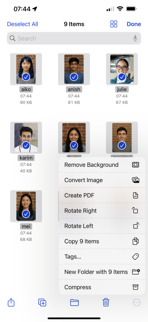 iPhone Files compress